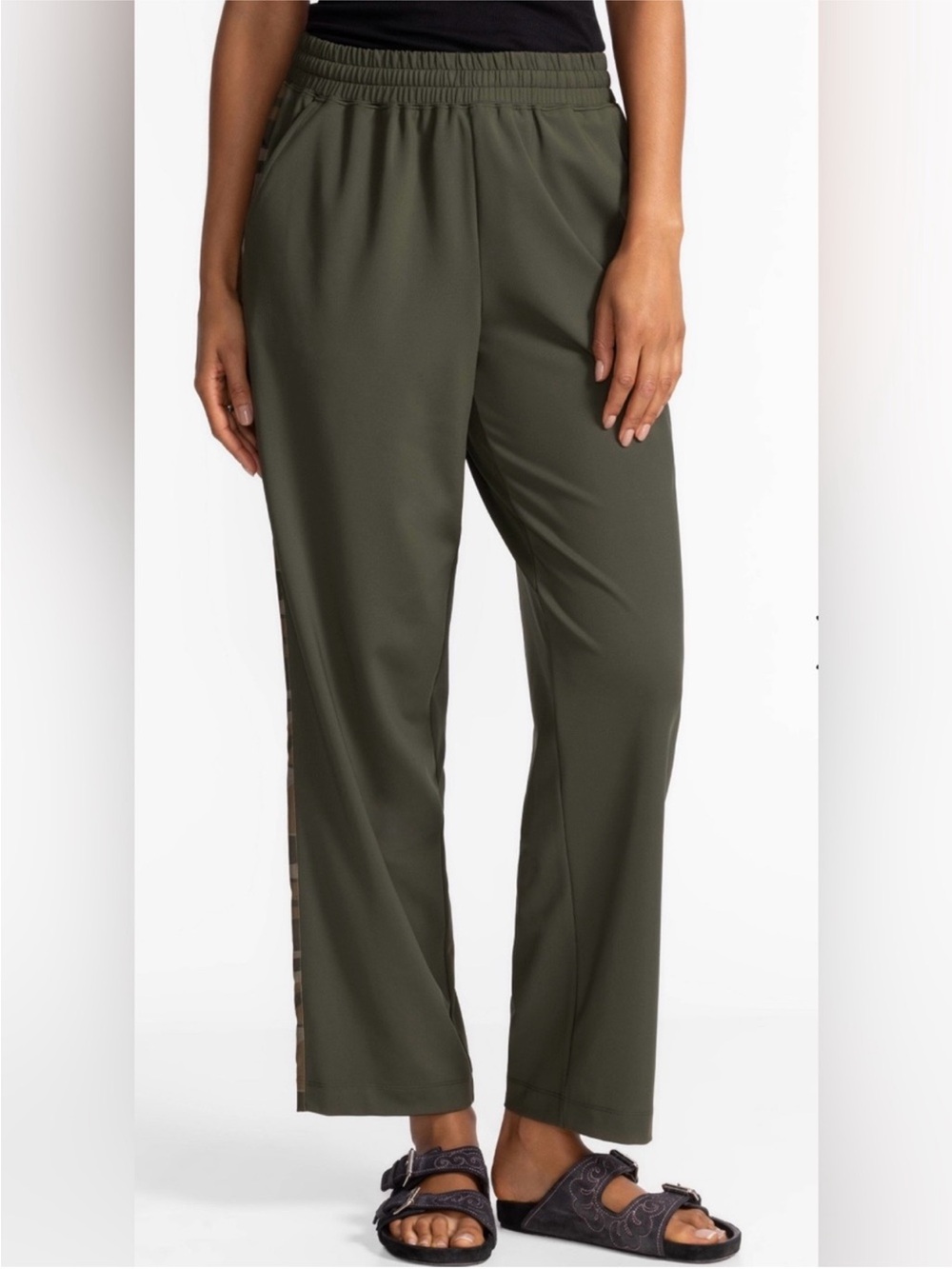 JOHNNY WAS Bee Active Tuxedo Stripe Traveler Pant